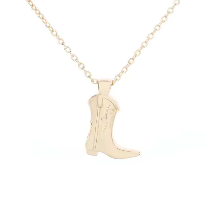 Gold Cowboy Boots Pendant Necklace for Women & Girls - Image 8